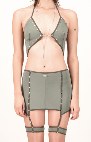 KAKI RIVET BUTTERFLY TOP