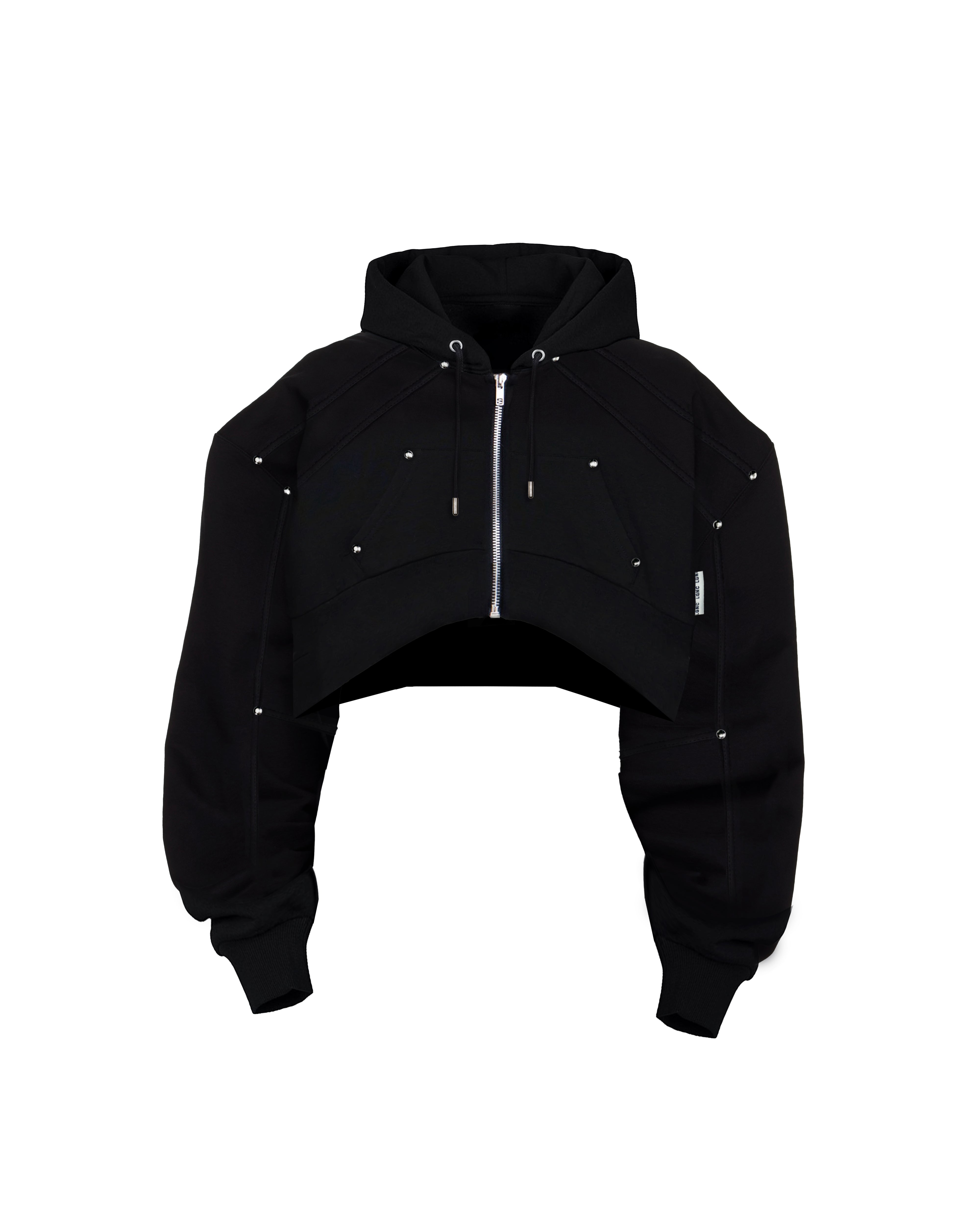 BLACK RIVET CROP HOODIE – LGNCOFFICIAL